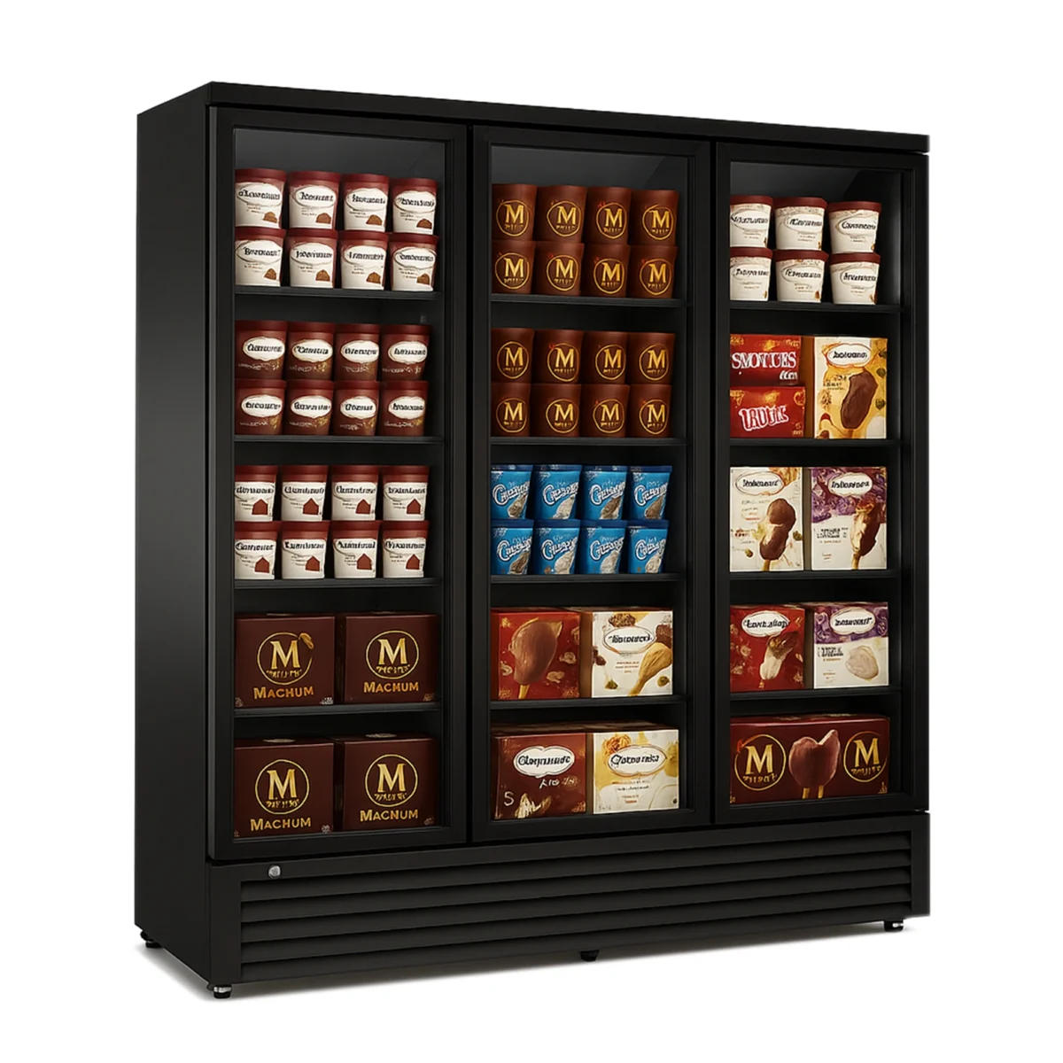Supermarket Display Freezer 3 Door Glass 1531L Black SNOWVA - Image 1