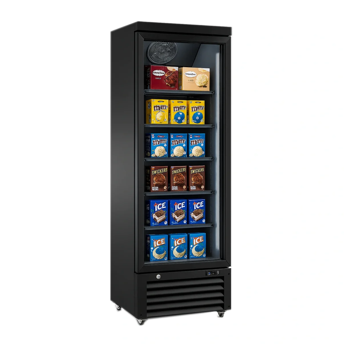 Supermarket display freezer with glass door 620L black SNOWVA - Image 1