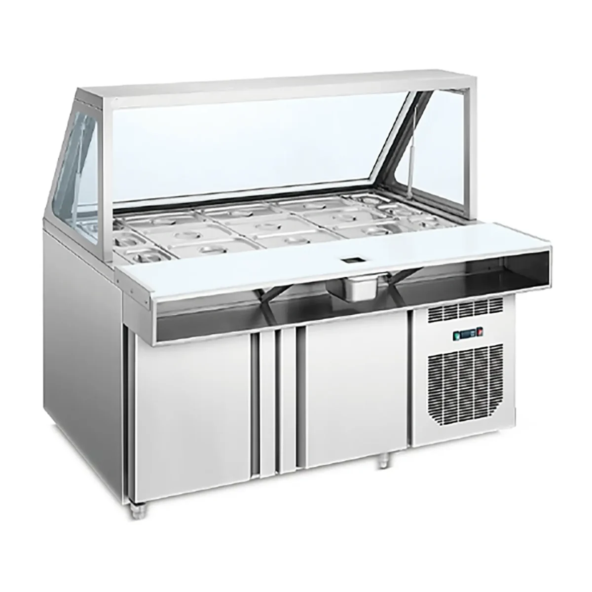 Sandwich and Salad Fridge 188cm 10 plates 1/2 counter - Image 1