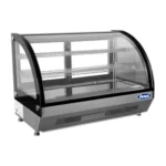 ثلاجة عرض حلويات على الطاولة بزجاج ملفوف 70سم