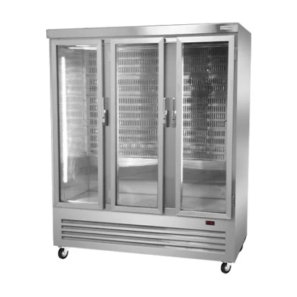 Vertical Meat Display Refrigerator Stainless Steel 3 Door Glass 170 cm