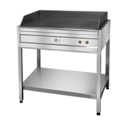 Gas grill with 100 cm iron surface base