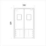 باب ستانلس ستيل مروحة درفتين 150سم للمطابخ التجارية - Image 2