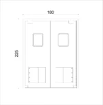 باب ستانلس ستيل مروحة درفتين 180سم للمطابخ التجارية - Image 2