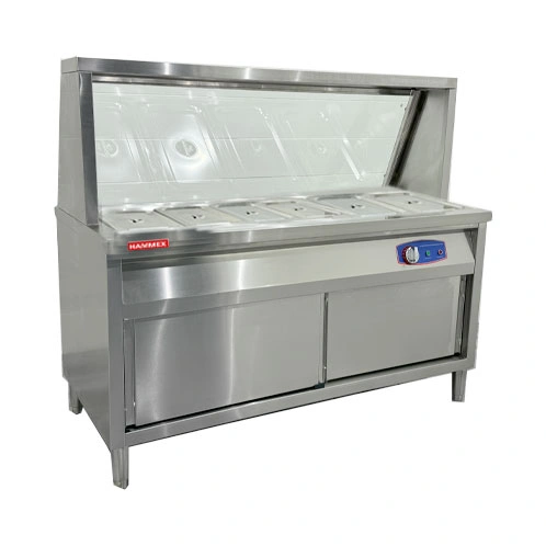 HAMMEX glass food warmer 6 plates 1/1 with cabinet from HAMMEX
