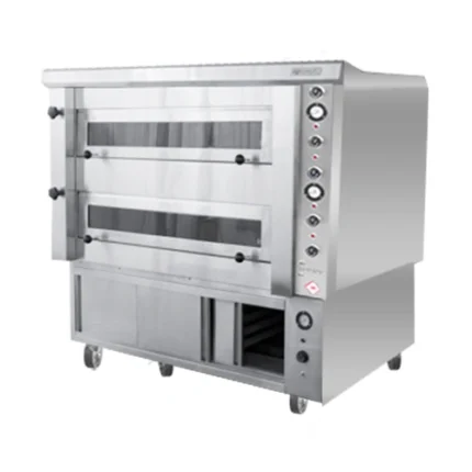 Electric oven with a double-decker dough mixer