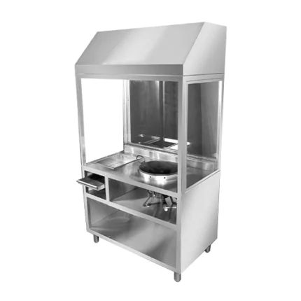 Falafel fryer with chimney