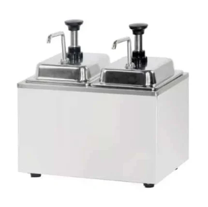 2x1L Stainless Steel Double Pressure Sauce Dispenser