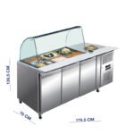 ثلاجة تحضير ستيل 3 باب مقاس 180سم