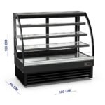 ثلاجة عرض حلويات وكيك 180 سم زجاج منحني
