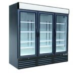 ثلاجة مشروبات رأسية 3 باب زجاج أسود سعة 1550 لتر