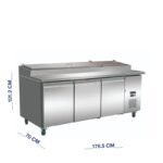 ثلاجة تحضير سلطات وسندوتشات ستيل 3 باب 180 سم