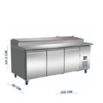 ثلاجة تحضير سلطات وسندوتشات ستيل3 باب 202 سم