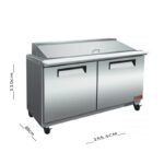 ثلاجة تحضير سلطات وسندوتشات ستيل 2 باب 120 سم