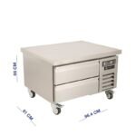 ثلاجة ستيل 2 درج مقاس 96 سم