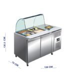 ثلاجة تحضير ستيل 2 باب مقاس 136 سم