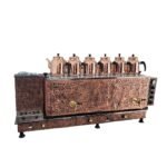 سماور الشاي 6 اباريق نحاسي غاز و كهرباء تركي من يونايتد