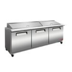 ثلاجة تحضير سلطات وسندوتشات ستيل 3 باب 180 سم