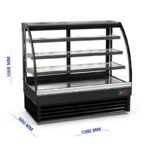 ثلاجة عرض حلويات وكيك 150سم زجاج منحني